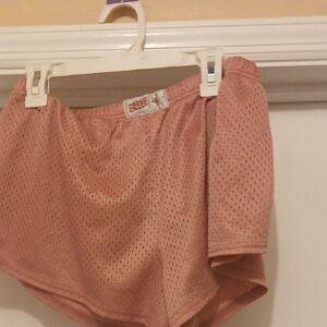Buff Pink Athletic Mesh Shorts